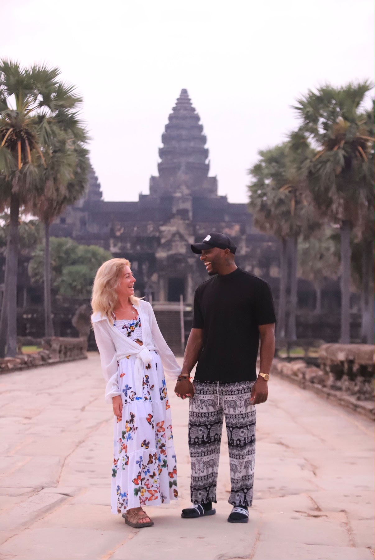 Theo and Beth on a longtail boat in Thailand