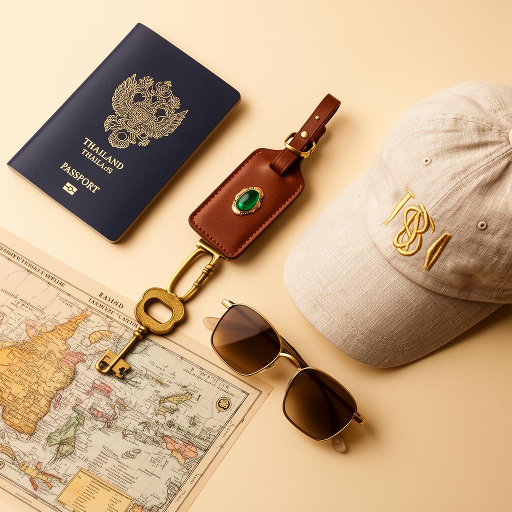 Premium travel club flatlay